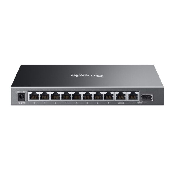 Switch TP-Link ES210GP 1x GLan, 8x GLan s PoE+, 1x SPF combo, 63W, Omáda SDN – Obrázok 2