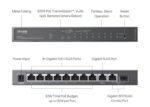 Switch TP-Link ES210GP 1x GLan, 8x GLan s PoE+, 1x SPF combo, 63W, Omáda SDN – Obrázok 5