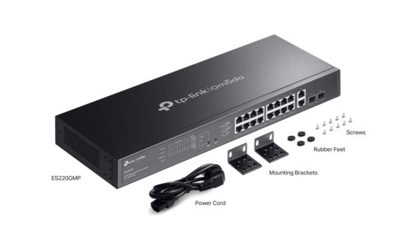 Switch TP-Link ES220GMP 2x GLan, 16x GLan s PoE+, 2x SPF combo, 250W, 19", Omáda SDN – Obrázok 6