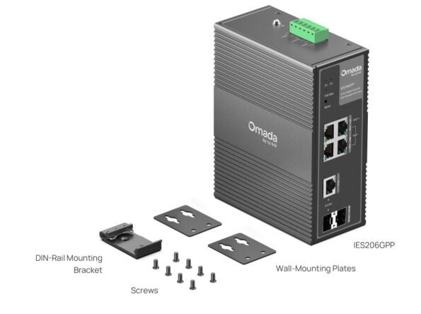 Switch TP-Link IES206GPP priemyselný, 2× SFP combo, 8× GLan s Poe+, 180W, DIN, Omáda SDN, poškodený obal – Obrázok 6