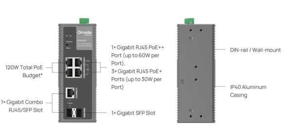 Switch TP-Link IES206GPP priemyselný, 2× SFP combo, 8× GLan s Poe+, 180W, DIN, Omáda SDN, poškodený obal – Obrázok 7
