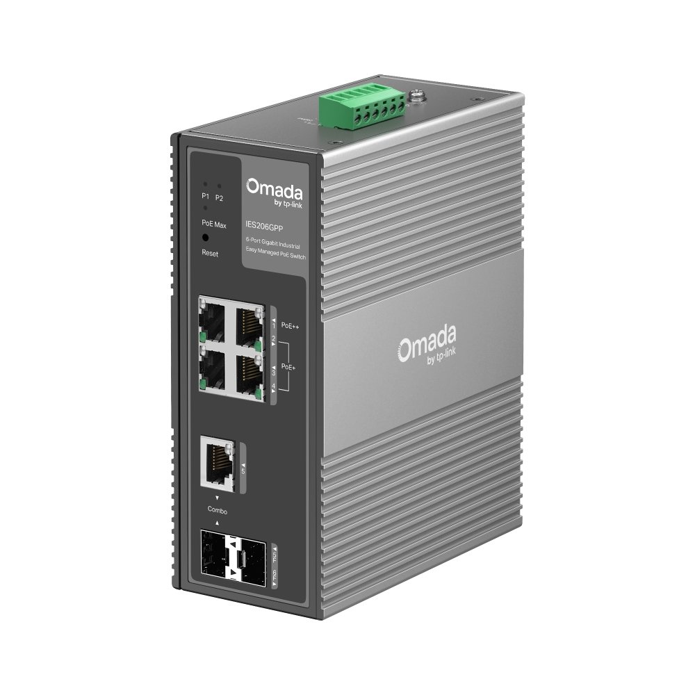 Switch-TP-Link-IES206GPP-priemyselny-2×-SFP-combo-8×-GLan-s-Poe-180W-DIN-Omada-SDN-poskodeny-obal Switch TP-Link IES206GPP priemyselný, 2× SFP combo, 8× GLan s Poe+, 180W, DIN, Omáda SDN, poškodený obal – Obrázok 1
