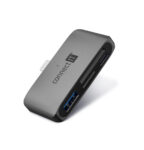 USB hub CONNECT IT USB-C na 1x USB-C a 1x USB 2.0 + čítačka kariet ANTRACITOVÁ