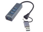 USB hub PremiumCord USB3.2 USB-C a USB-A na 4x USB-A 3.2 Gen 1