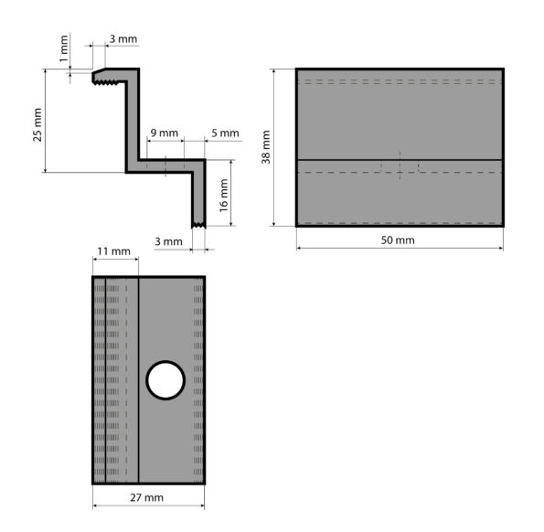 Úchyt panela krajný čierny, pre panel 35 mm, balenie 150 ks – Obrázok 4