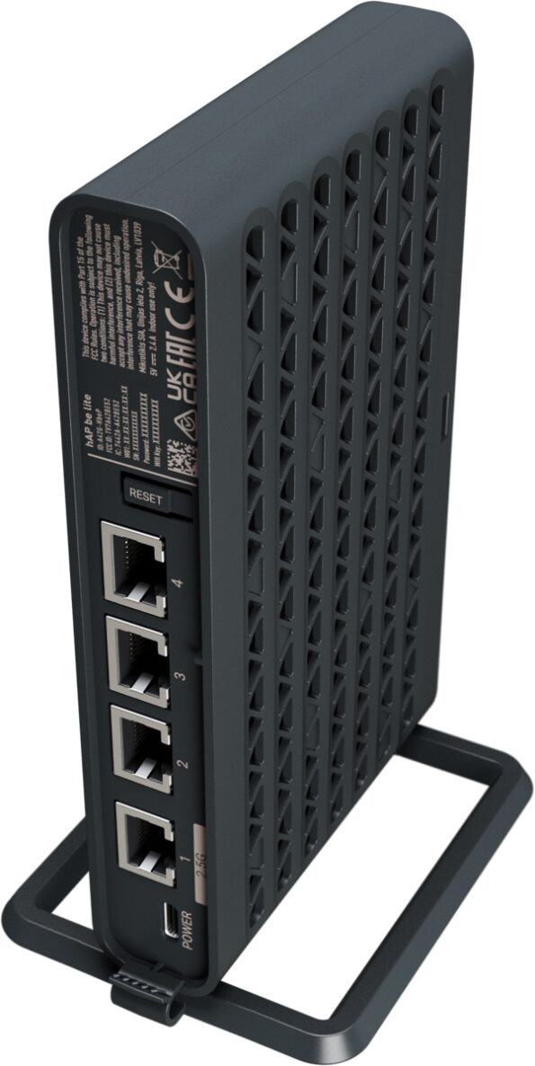 WiFi router Mikrotik hAP be lite 1x 2,5GLan, 3x Glan, L4 – Obrázok 2