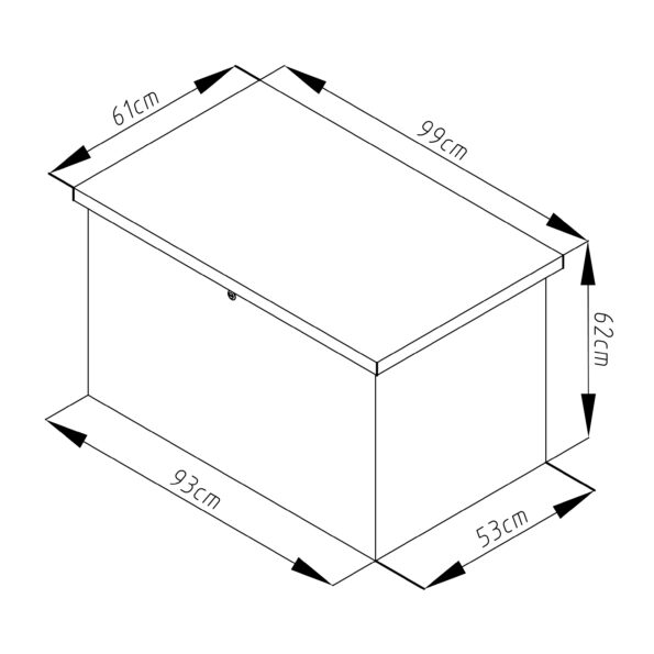 Záhradný box G21 Denver 280 L, šedý plechový – Obrázok 5