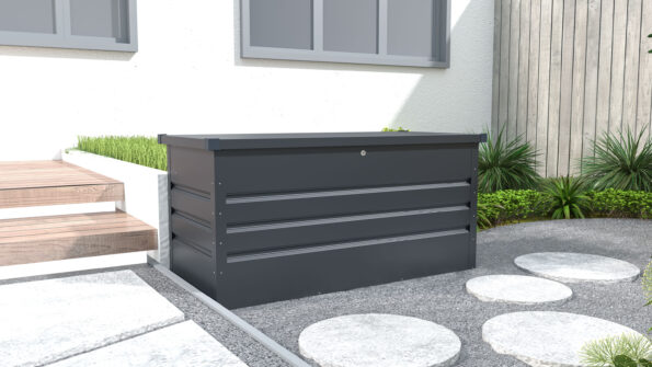 Záhradný box G21 Denver 400 L, antracitový plechový – Obrázok 4