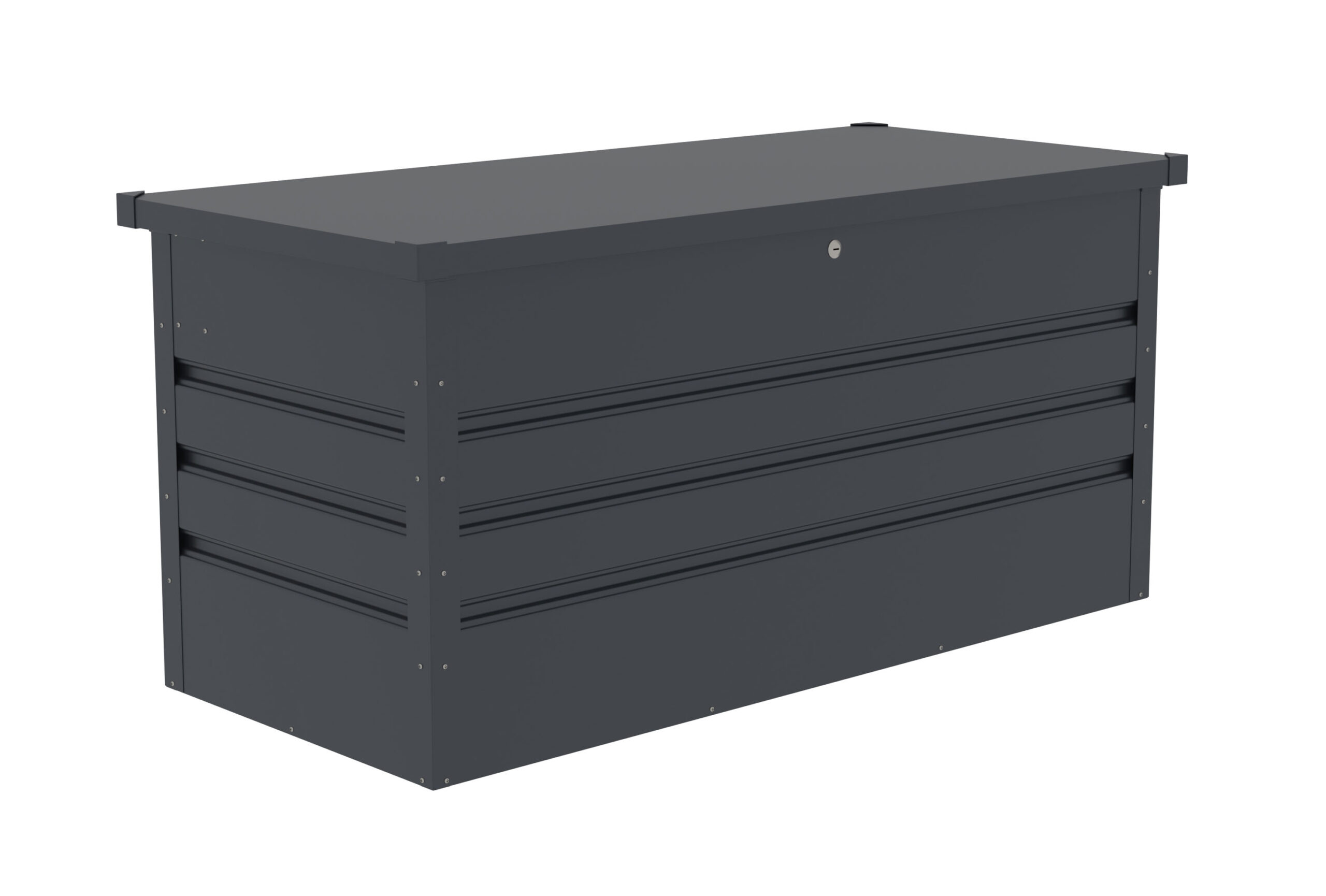 Zahradny-box-G21-Denver-400-L-antracitovy-plechovy Záhradný box G21 Denver 400 L, antracitový plechový – Obrázok 1