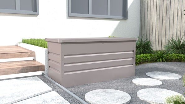 Záhradný box G21 Denver 400 L, šedý plechový – Obrázok 4
