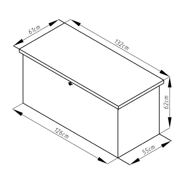 Záhradný box G21 Denver 400 L, šedý plechový – Obrázok 5
