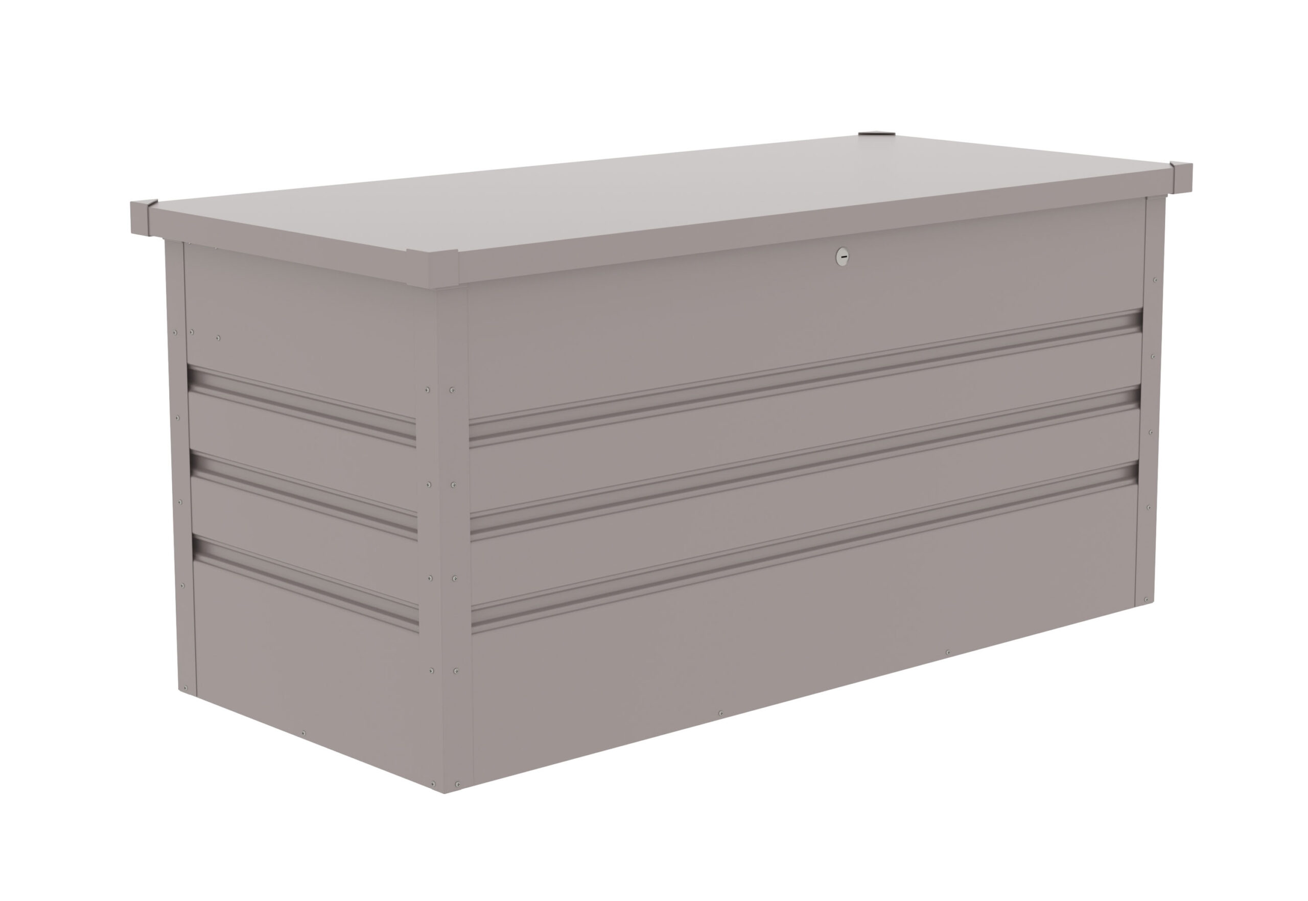 Zahradny-box-G21-Denver-400-L-sedy-plechovy Záhradný box G21 Denver 400 L, šedý plechový – Obrázok 1