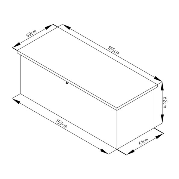 Záhradný box G21 Denver 560 L, šedý plechový – Obrázok 5