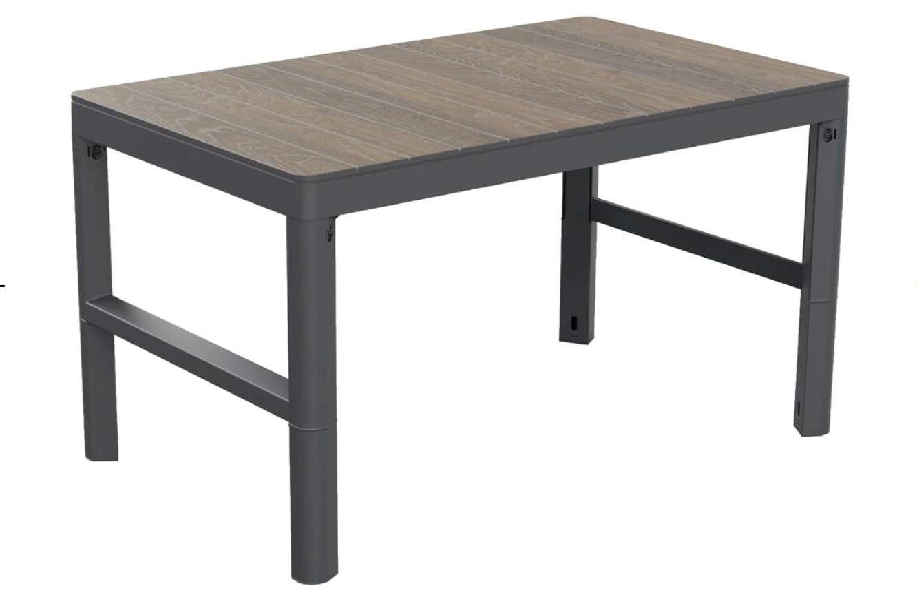 Zahradny-stol-Keter-Lyon-Deco-walnut-grafit Záhradný stôl Keter Lyon Deco walnut / grafit – Obrázok 1