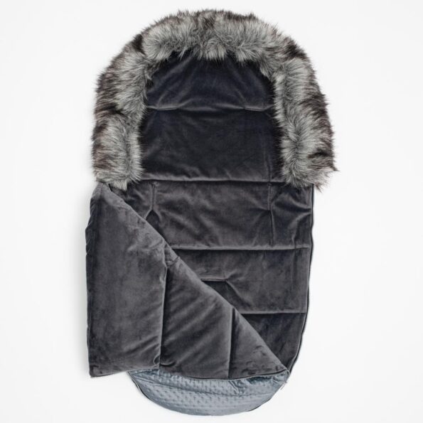 Zimný fusak New Baby Lux Fleece graphite – Obrázok 2